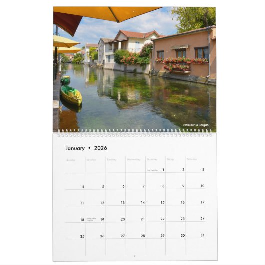 フランスの風景の12ヶ月のカレンダー カレンダー (1月 2026)