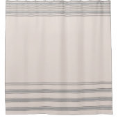 フランスの食べ物を与え白のザックグレーストライプ シャワーカーテン (正面)