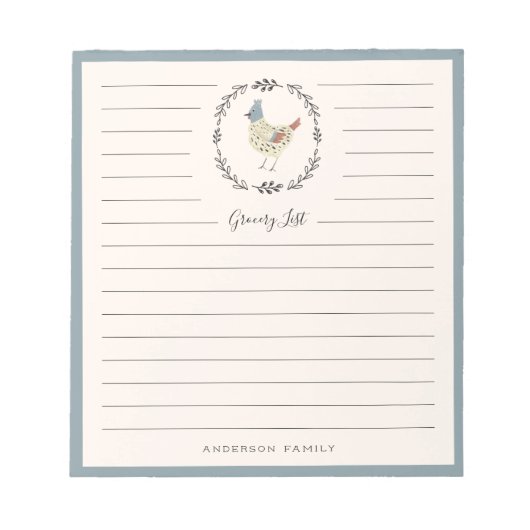 フランスの食料品 ノートパッド (正面)