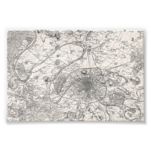 フランスの首都パリの地図 フォトプリント