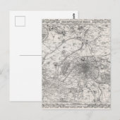 フランスの首都パリの地図 ポストカード (正面/裏面)