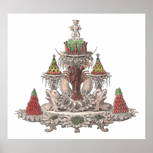 フランスの高級料理 – ロブスター、クレイ、ヴィンテージ ポスター (正面)