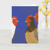 フランスの鶏 カード (黄色い花)