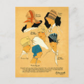 フランスの1920年代の女性向けエレガントでスタイリッシュな帽子 ポストカード (正面)