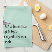 フランスの75カクテルレシピ キッチンタオル (四つ折り)