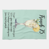 フランスの75カクテルレシピ キッチンタオル (横)