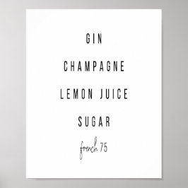 フランスの75カクテルレシピ ポスター