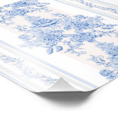 フランスの，みすぼらしいシック，ヴィンテージ，ブルー淡い色の，ホワイト，カウンティ フォトプリント            (角)