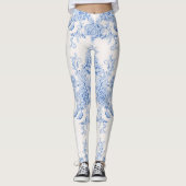 フランスの,みすぼらしいシック,ヴィンテージ,ブルー淡い色の,ホワイト,カウンティ レギンス (正面)