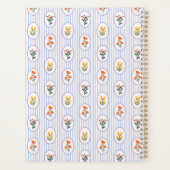 フランスの,コテージスタイルフローラ，青ストライプ色 プランナー手帳 (裏面)