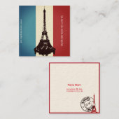 フランスの スクエア名刺 (正面/裏面)