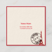 フランスの スクエア名刺 (裏面)