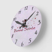 フランスの：ボンソイレ ラウンド壁時計 (傾斜)