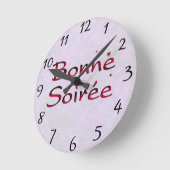フランスの：ボンヌ三時 ラウンド壁時計 (傾斜)