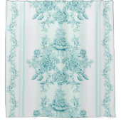 フランスの,ヴィンテージ，みすぼらしいシック，パタービクトリアンン，ターク シャワーカーテン (正面)