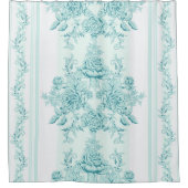 フランスの,ヴィンテージ，みすぼらしいシック，パタービクトリアンン，ターク シャワーカーテン (正面)