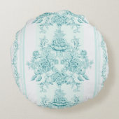 フランスの,ヴィンテージ，みすぼらしいシック，パタービクトリアンン，ターク ラウンドクッション (裏面)