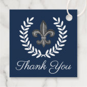 フランスの（紋章の）フラ・ダ・リとローレル |ありがとうございます フェイバータグ (裏面)