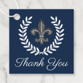 フランスの（紋章の）フラ・ダ・リとローレル |ありがとうございます フェイバータグ (正面)