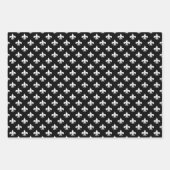 フランスの（紋章の）フラ・ダ・リパターン白黒 ラッピングペーパーシート (正面2)