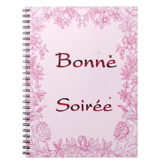 フランスの:Bonne Soiree Notebook ノートブック (正面)
