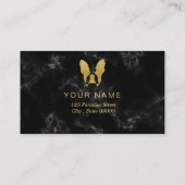 フランスの Bulldog (金ゴールドグリッター名) 名刺 (裏面)