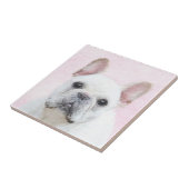 フランスの Bulldog (Cream/White)'絵画 – ドッグアート タイル (側面)