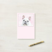 フランスの Bulldog (Cream/White)'絵画 – ドッグアート ポストイット (デスク上)