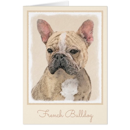 フランスの Bulldog (Sable)' – カ絵画ワイトオリジナルド (正面)