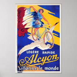 フランスのAD ALCYON BICYCLEヴィンテージサイクルポスターアート ポスター