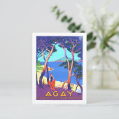 フランスのAgayのヴィンテージ旅行ポスター ポストカード (スタンド正面)