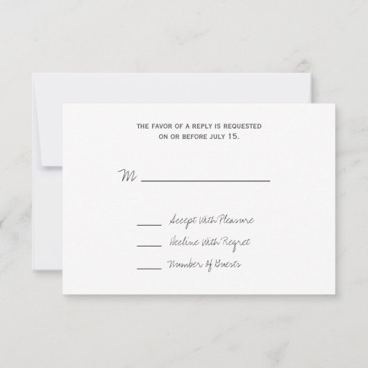 フランスのAnemone Wedding RSVP (裏面)