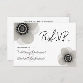 フランスのAnemone Wedding RSVP (正面/裏面)