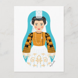 フランスのBigoudene Matryokaはがき ポストカード