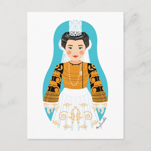 フランスのBigoudene Matryokaはがき ポストカード (正面)