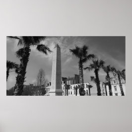 フランスのBoulne-sur-Mer、Palm Trees and Obelisk ポスター