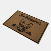 フランスのBulldogウェルカパーソナライズされたムマットドアマット ドアマット (アングル)