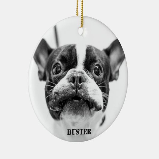 フランスのBulldogオーナメント追加カスタム写真 セラミックオーナメント (右)