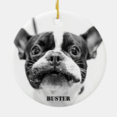 フランスのBulldogオーナメント追加カスタム写真 セラミックオーナメント (裏面)