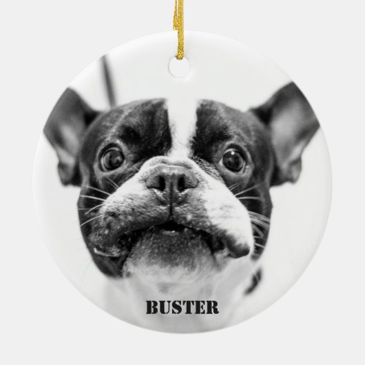 フランスのBulldogオーナメント追加カスタム写真 セラミックオーナメント (裏面)