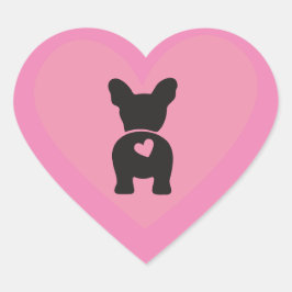 フランスのBulldogスタンプ、ハート付きギフトラベル ハートシール