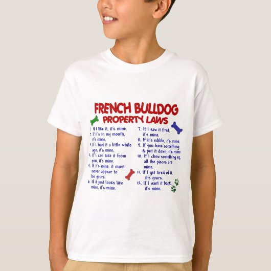 フランスのBULLDOG財産法2 Tシャツ (正面)