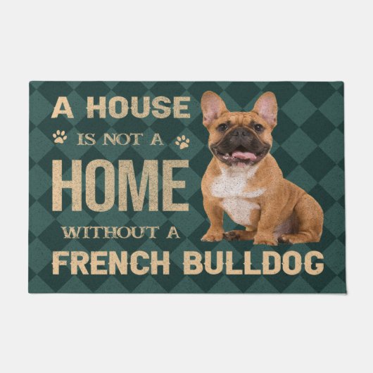 フランスのBulldog Doommat、フランスのBulldog Gift Decor ドアマット (正面)