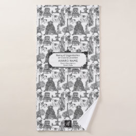 フランスのBULLDOG Frenchie Blackカスタマイズ付き バスタオル