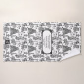 フランスのBULLDOG Frenchie Blackカスタマイズ付き バスタオル (バスタオル)