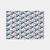 フランスのBulldog in Santa Hat or カスタム Dog Photo フリースブランケット (正面(横))