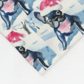 フランスのBulldog in Santa Hat or カスタム Dog Photo フリースブランケット (角)