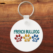 フランスのBULLDOG Mom Paw Print 1 キーホルダー (正面)