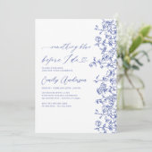 フランスのChinoiserie Something Blueブライダルシャワー 招待状 (スタンド正面)