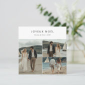 フランスのChristmas Joyeux Noel航海のビーチ写真 シーズンカード (スタンド正面)